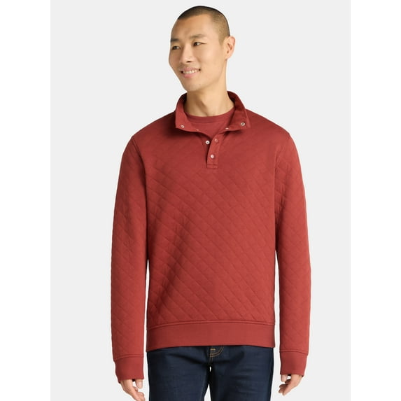 George Men's and Big Men's Quilted Snap Pullover Jacket, Sizes S-3XL