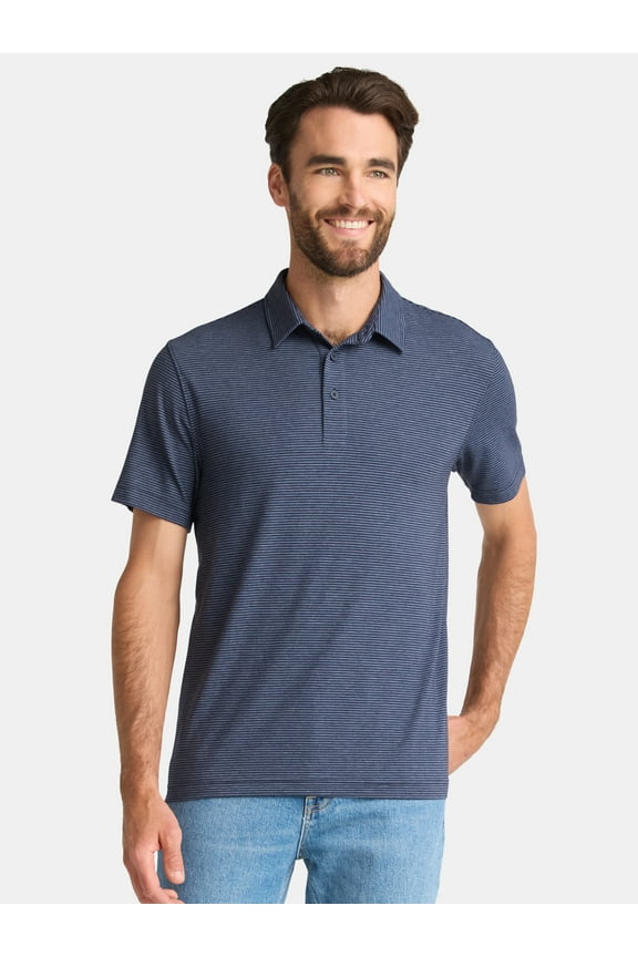 Men's & Big Men's Poly Polo with Short Sleeves, Sizes S-3XL