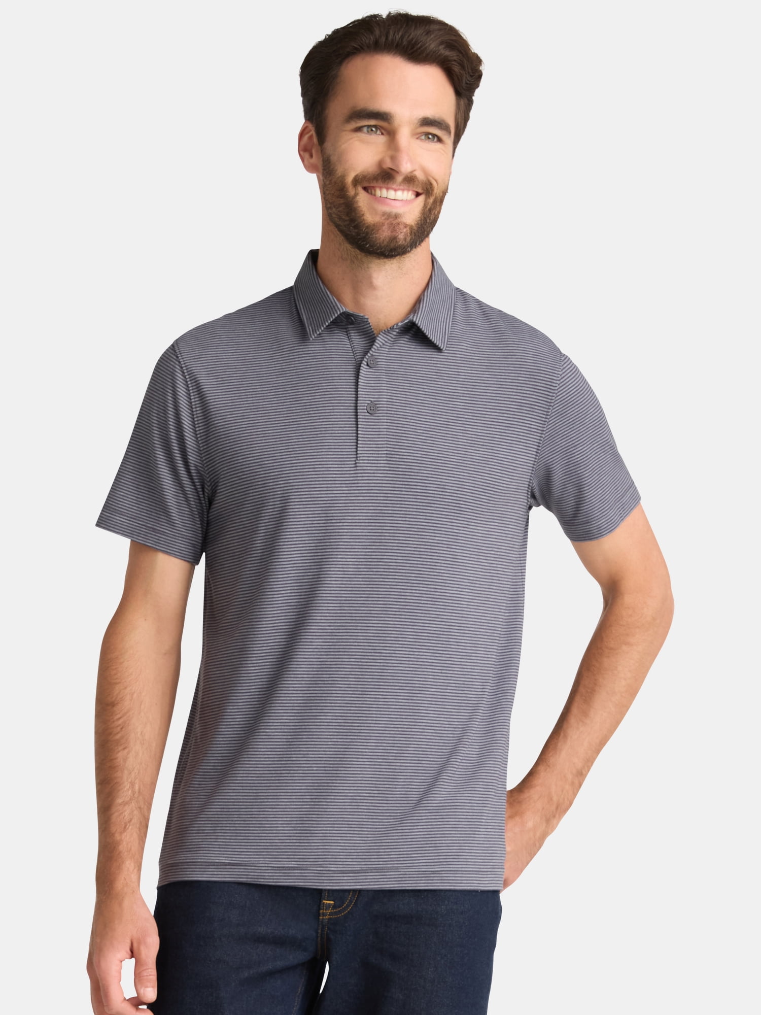 George Men's & Big Men's Poly Polo with Short Sleeves, Sizes S-3XL