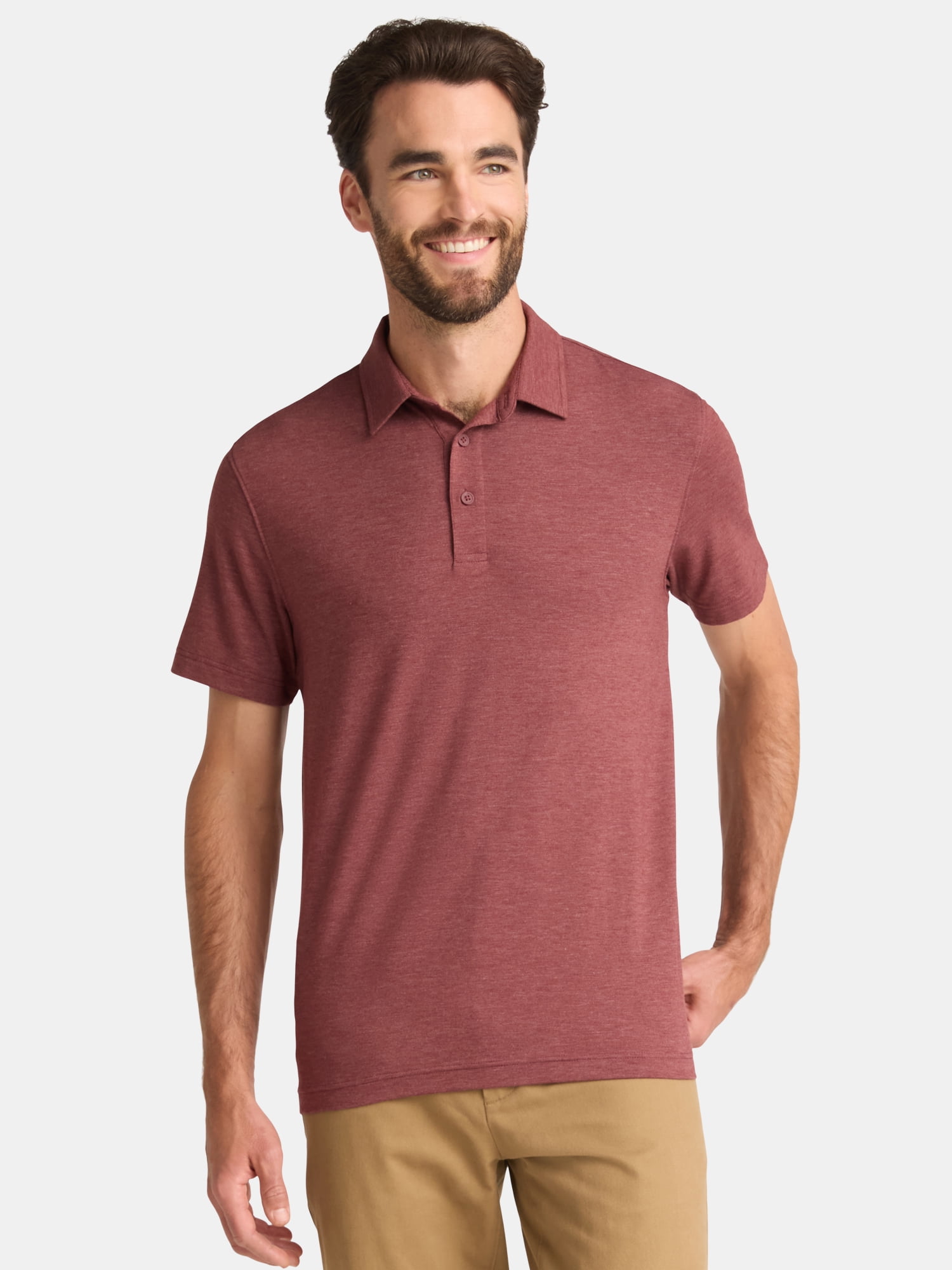 George Men's & Big Men's Poly Polo with Short Sleeves, Sizes S-3XL