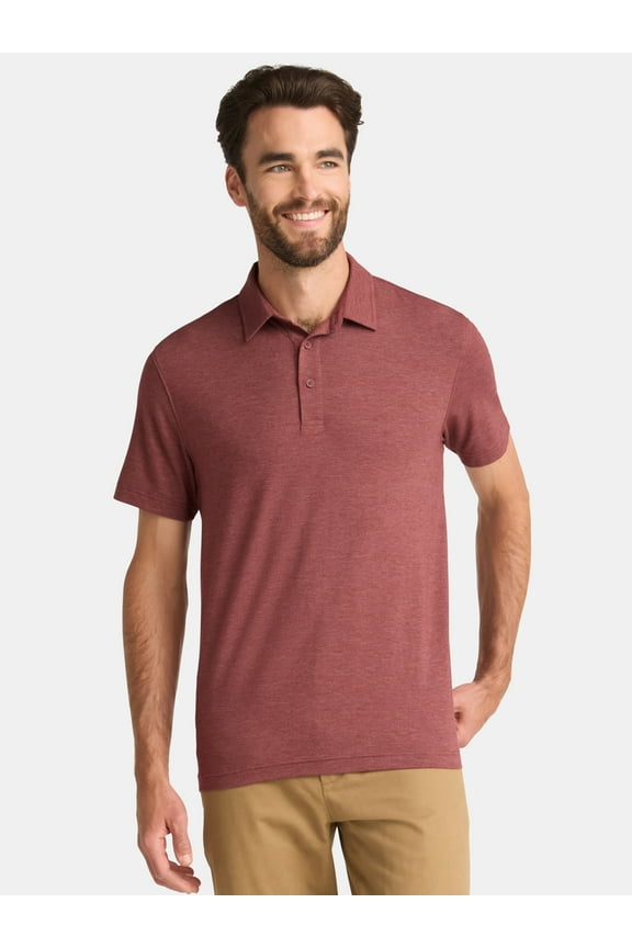 Men's & Big Men's Poly Polo with Short Sleeves, Sizes S-3XL