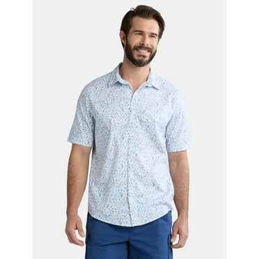 George Men's & Big Men's Short Sleeve Button-Up Poplin Shirt, Sizes S-3XL