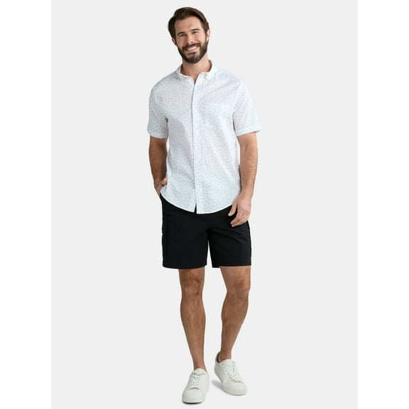 George Men's & Big Men's Button-Up Poplin Shirt with Short Sleeves, Sizes S-3XL