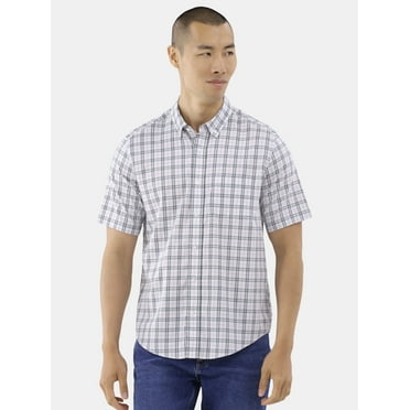 George Men's & Big Men's Short Sleeve Poplin Button-Up Shirt, Sizes S-3XL