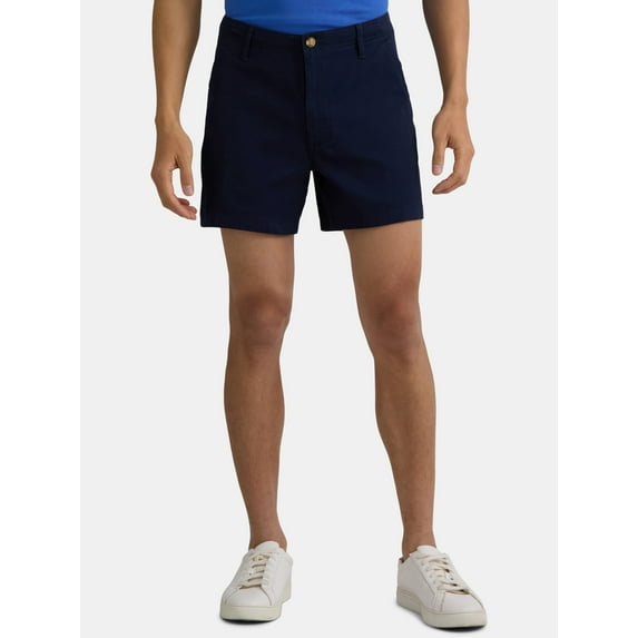 George Men’s & Big Men’s Stretch Twill Flat Front Shorts, 7” Inseam, Sizes 28-54