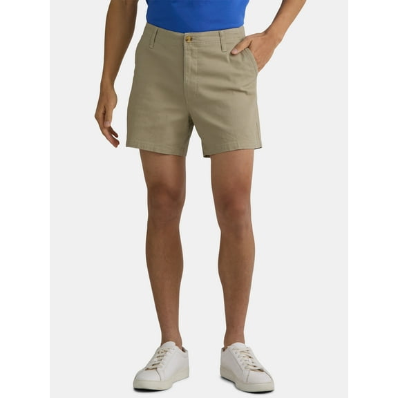 George Men's & Big Men's Stretch Twill Flat Front Shorts, 9" Inseam, Sizes 28-54