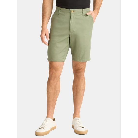 George Men's & Big Men's Stretch Twill Flat Front Shorts, 9" Inseam, Sizes 28-54