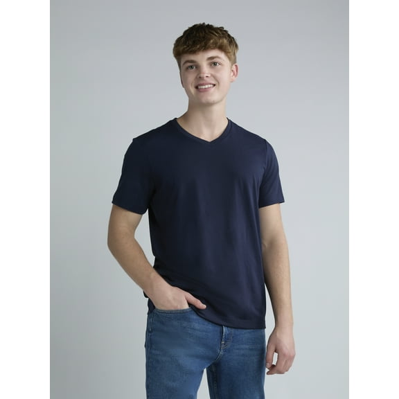George Men's and Big Men's V Neck Tee with Short Sleeves, Sizes S-3XL