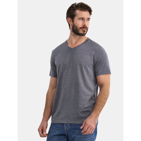 George Men's and Big Men's V-Neck Tee with Short Sleeves, Sizes XS-3XL