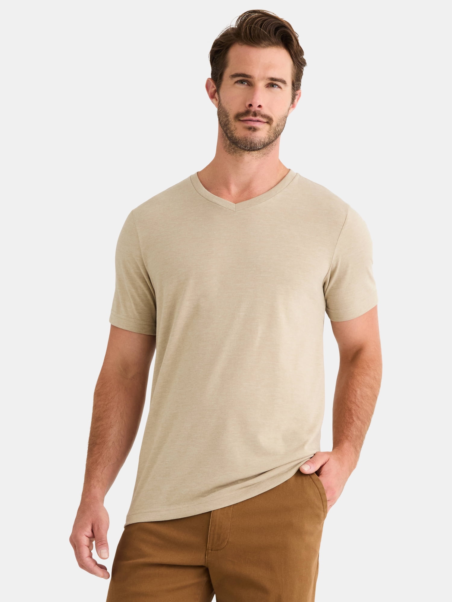 George Men's and Big Men's V-Neck Tee with Short Sleeves, Sizes XS-3XL