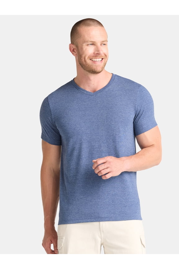 Men's & Big Men's Relaxed Fit Short Sleeve V-Neck Tee, Sizes S-3XL