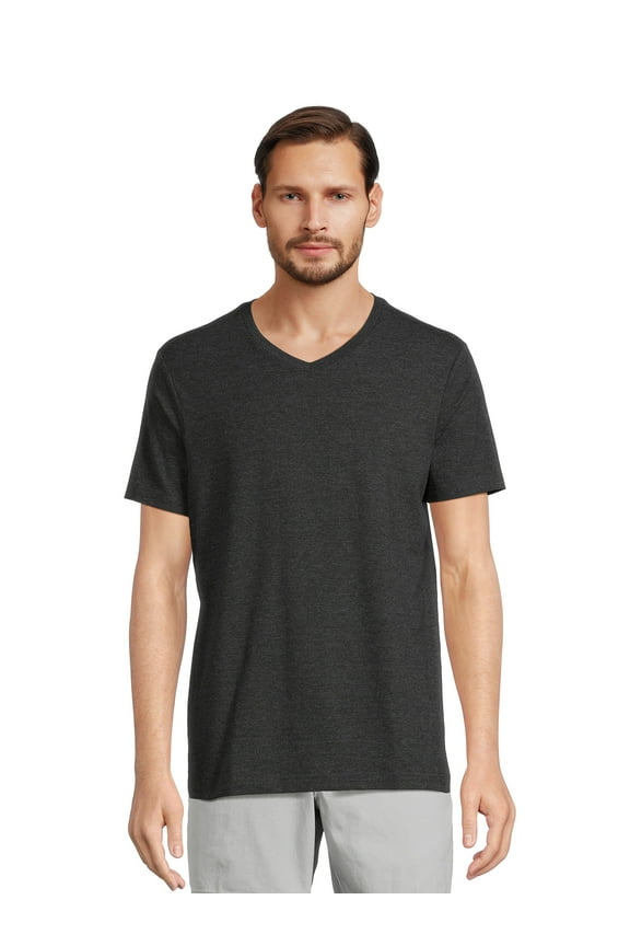 Men’s & Big Men’s V-Neck Textured Short Sleeve Tee, Sizes S-3XL