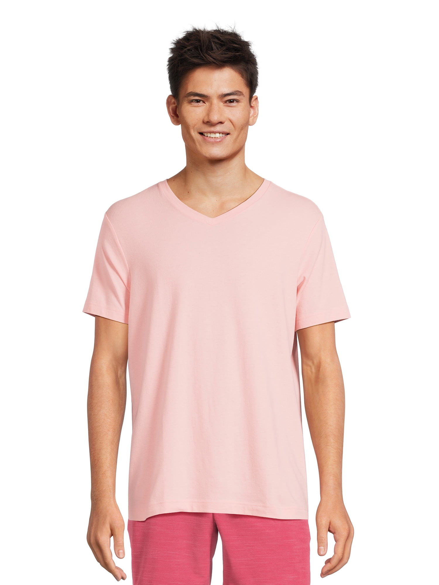 George Men’s & Big Men’s V-Neck Textured Short Sleeve Tee, Sizes S-3XL ...