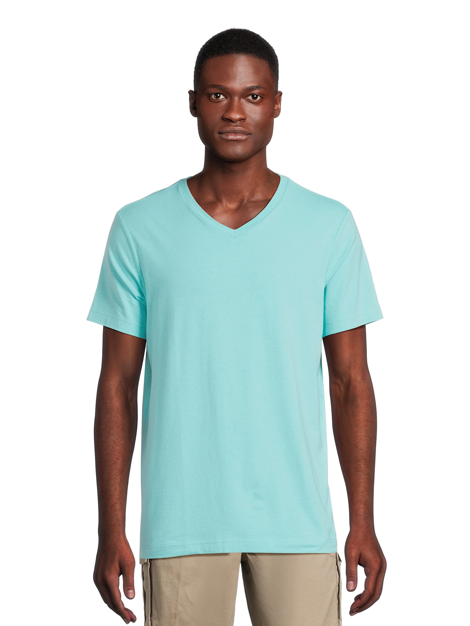 George Men’s & Big Men’s V-Neck Textured Short Sleeve Tee, Sizes S-3XL ...