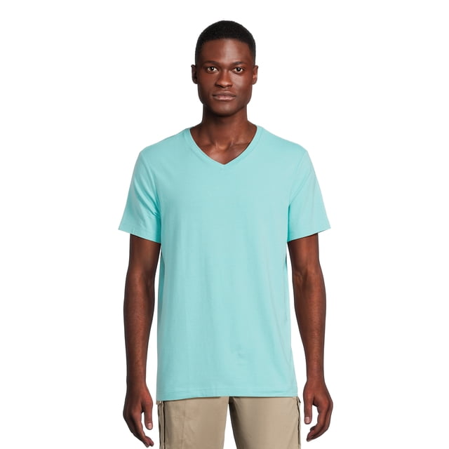 George Men’s & Big Men’s V-Neck Textured Short Sleeve Tee, Sizes S-3XL ...