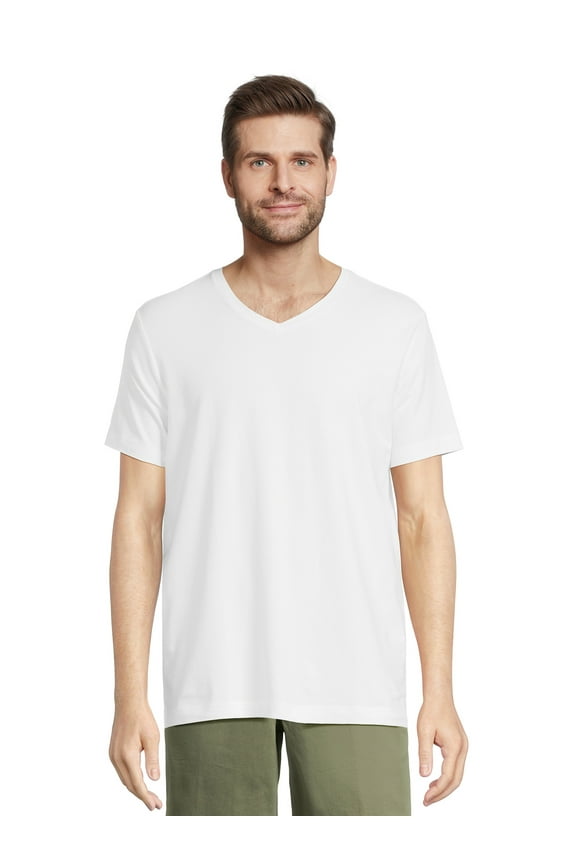 Men’s & Big Men’s V-Neck Textured Short Sleeve Tee, Sizes S-3XL