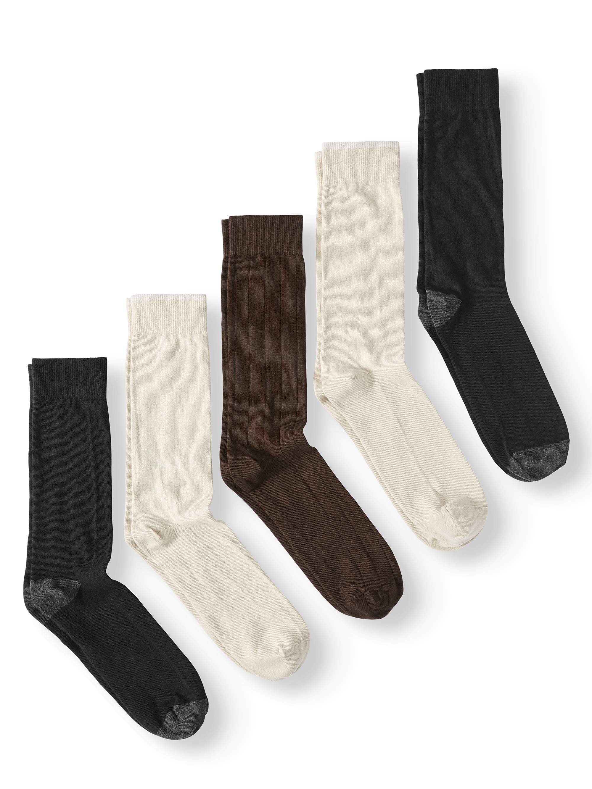 Men's Big & Tall Cotton Crew Socks, 5 Pack