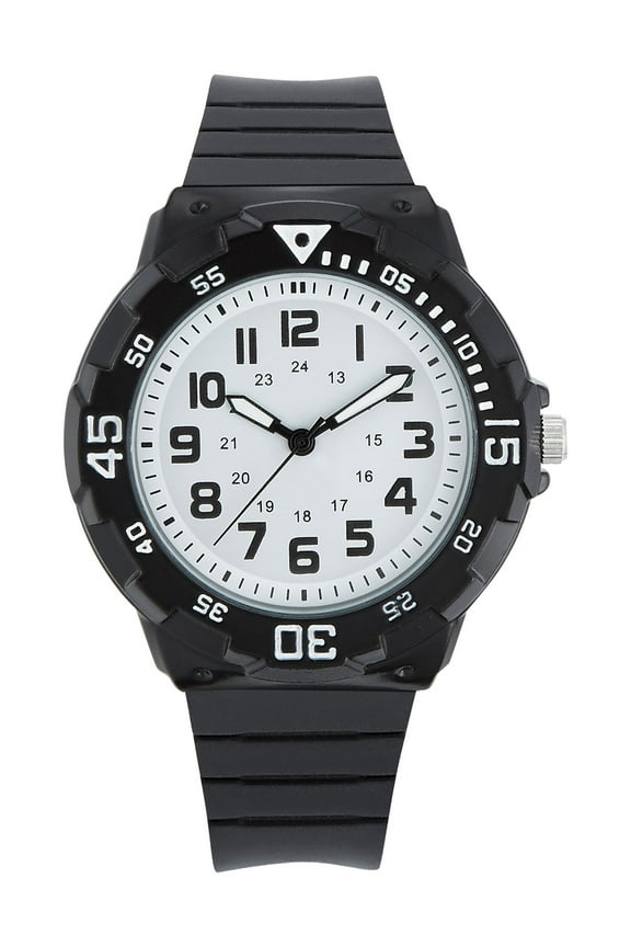 Men's Black Strap Watch