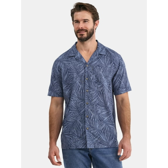 George Men's and Big Men’s Camp Shirt, Sizes S-3XL