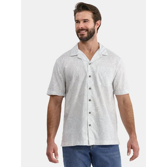 George Men's and Big Men’s Camp Shirt, Sizes S-3XL