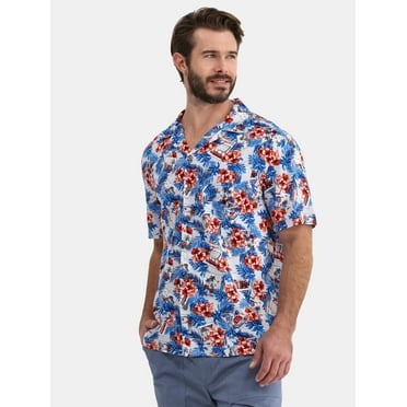 George Men's and Big Men’s Camp Shirt, Sizes S-3XL