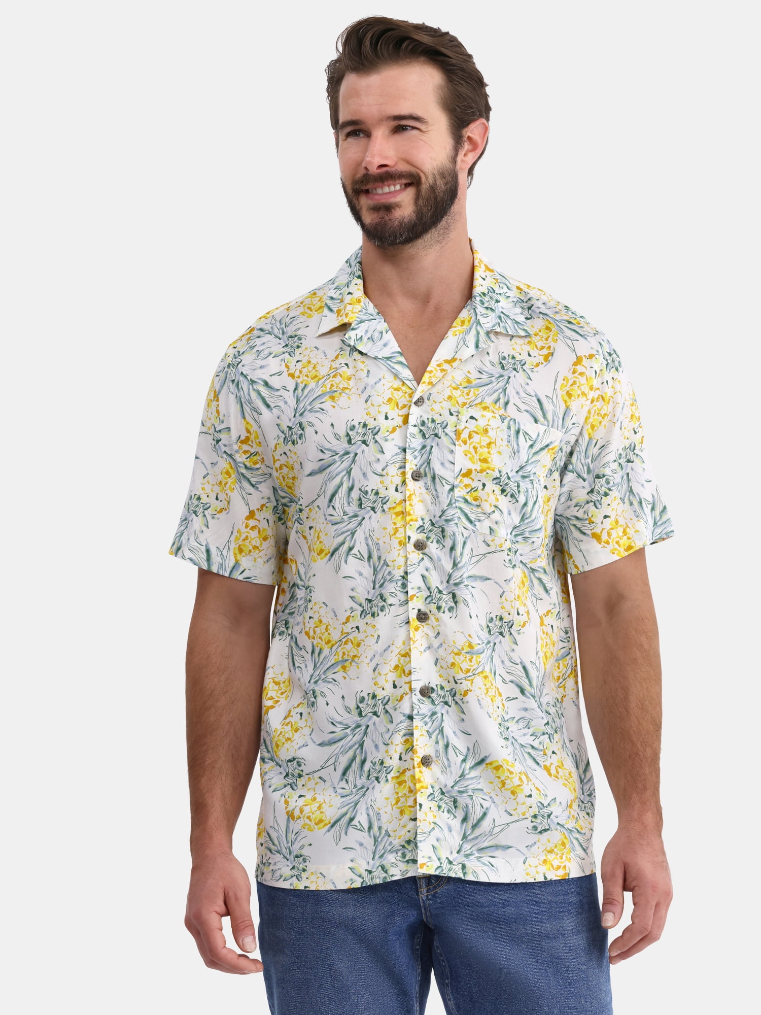 George Men's and Big Men’s Camp Shirt, Sizes S-3XL