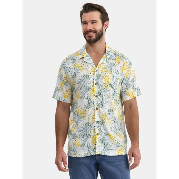 George Men's and Big Men’s Camp Shirt, Sizes S-3XL