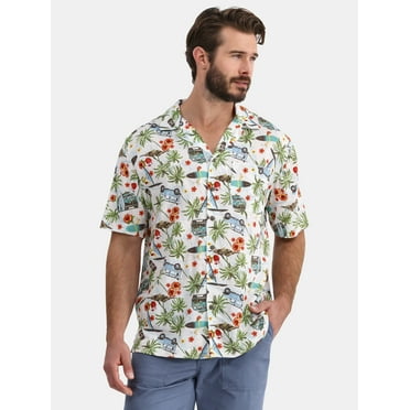 George Men's and Big Men’s Camp Shirt, Sizes S-3XL