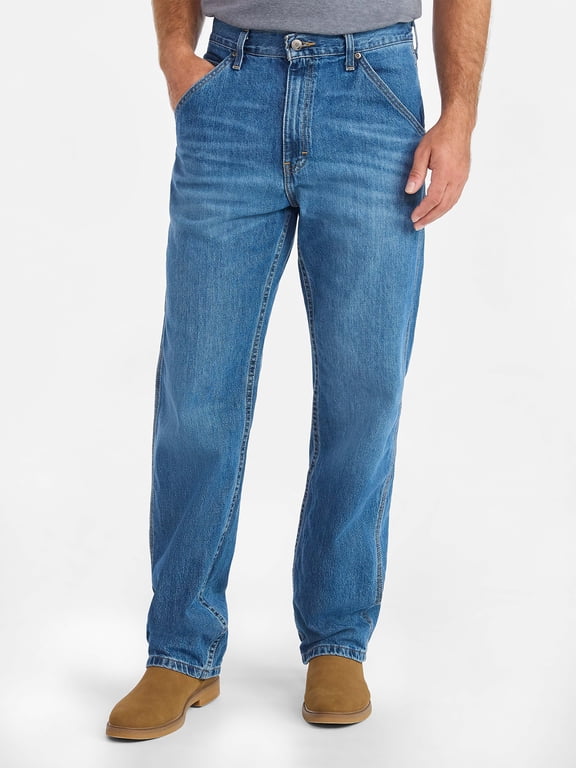 Men's & Big Men's Relaxed Fit 100% Cotton Carpenter Jeans, Sizes 28-54