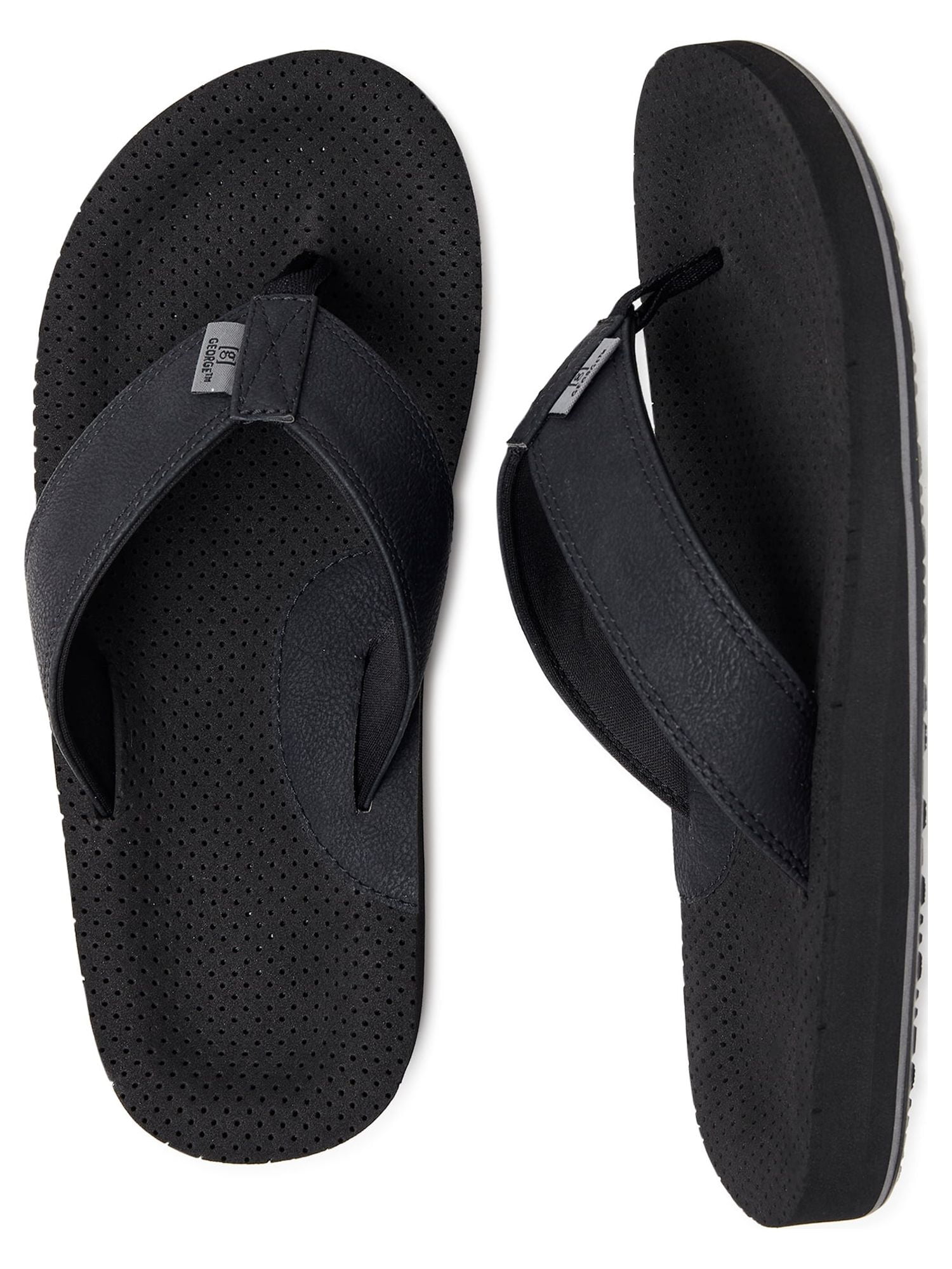 George Men's Casual Beach Perforated Flip-Flop Sandals - Walmart.com