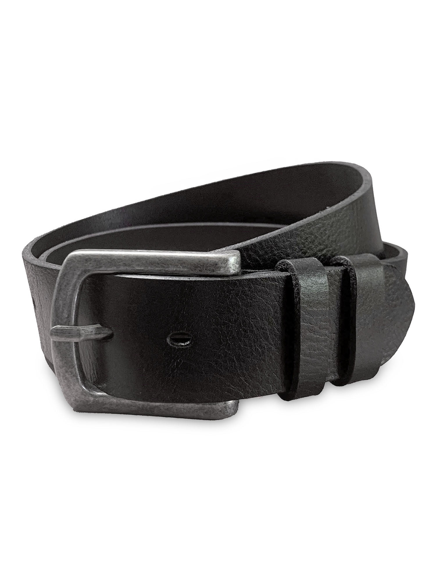 George Men's Casual Leather Belt, Black, Size 32-50