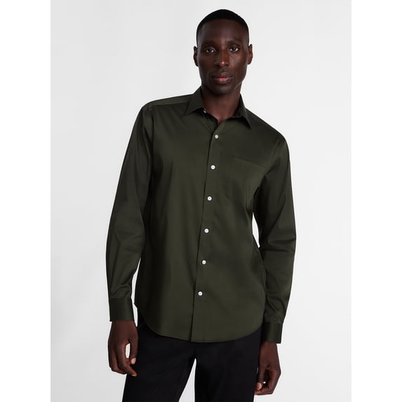 George Men's Classic Dress Shirt with Long Sleeves, Sizes S-3XL
