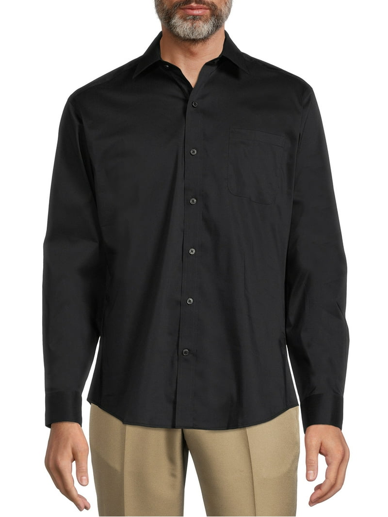 George Men's Classic Dress Shirt, Size: Large, Black George Men's Classic Dress Shirt, Size: Large, Black