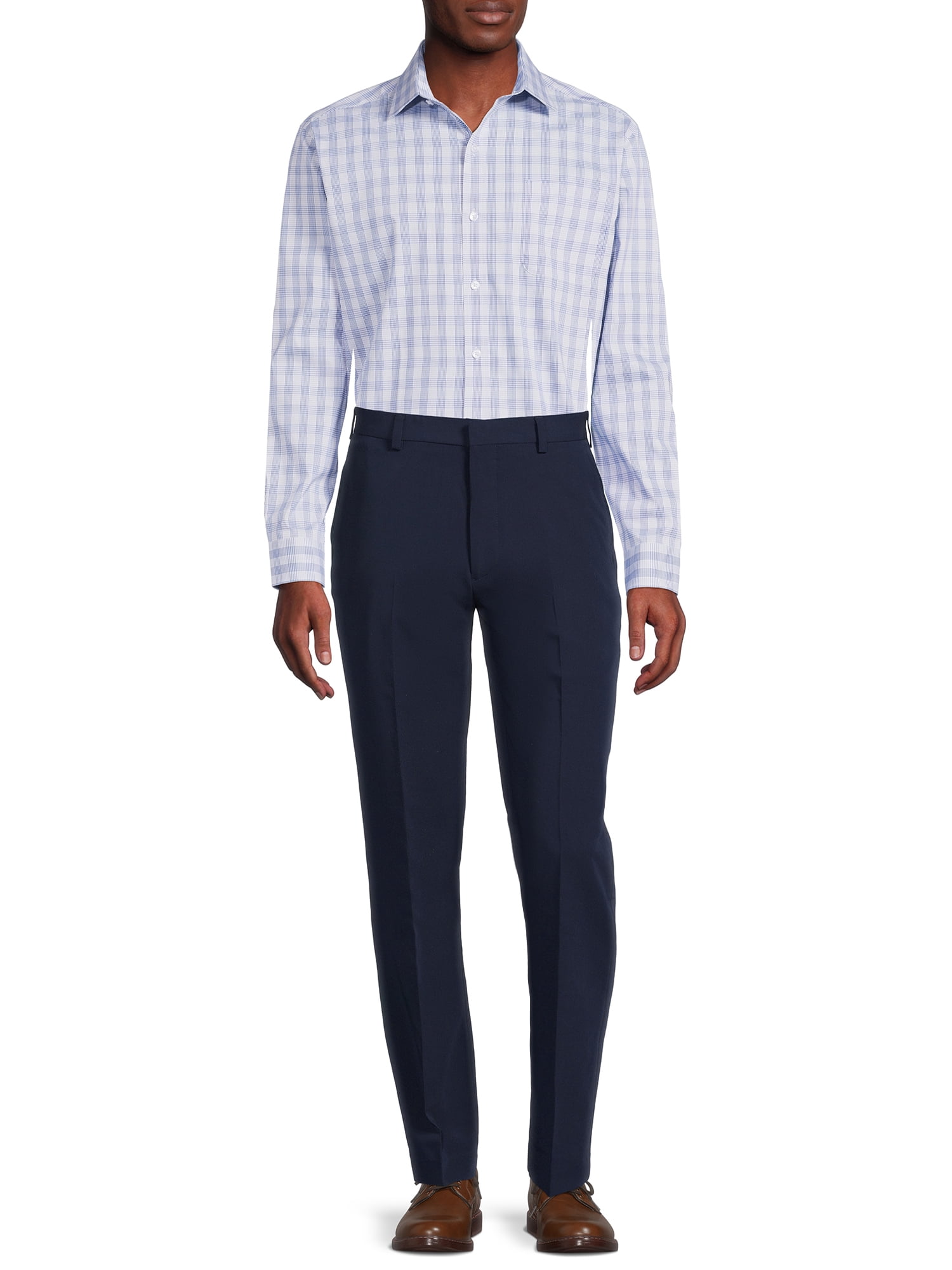 George Men's and Big Men's Classic Fit Dress Shirt with Long Sleeves, Sizes S-3XL