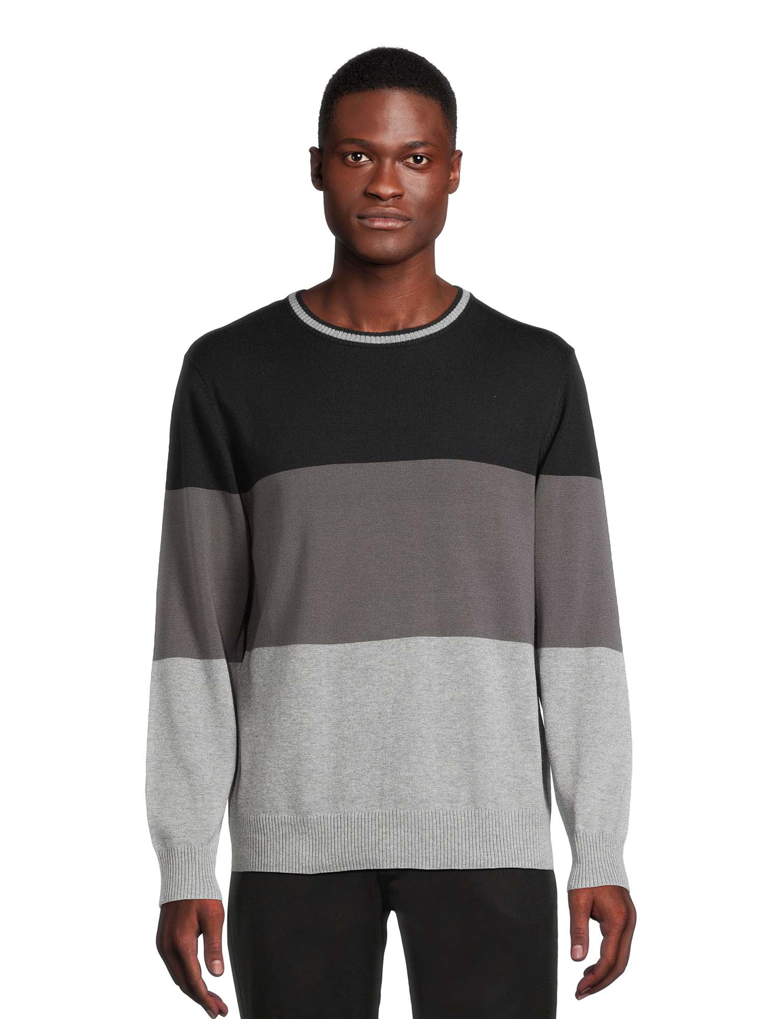 George Men's Color Block Sweater with Long Sleeves, Sizes S-3XL ...