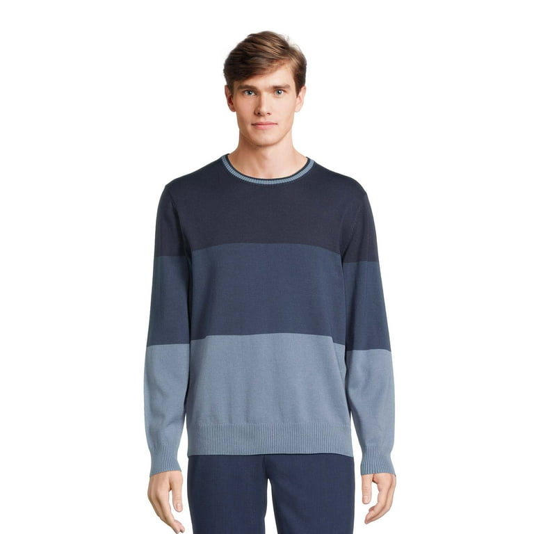 George Men s Color Block Sweater with Long Sleeves Sizes S 3XL Walmart