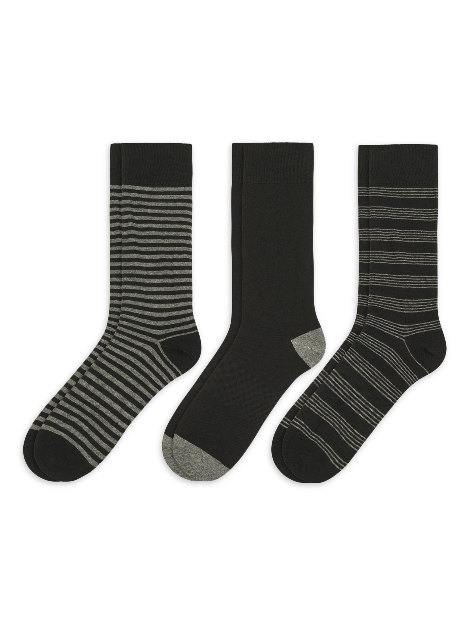 Men's Combed Cotton Patterned Crew Socks ,3 Pack