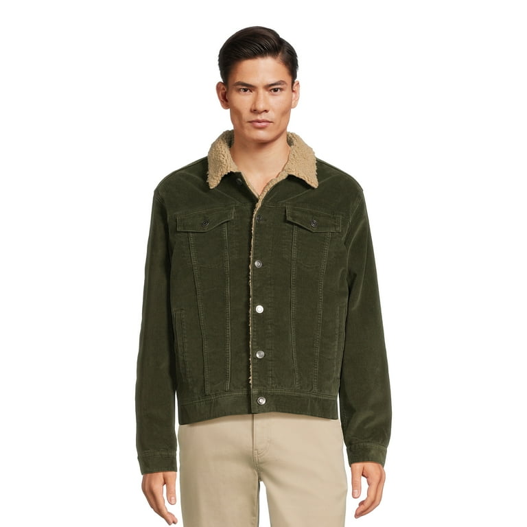 Green corduroy discount sherpa jacket