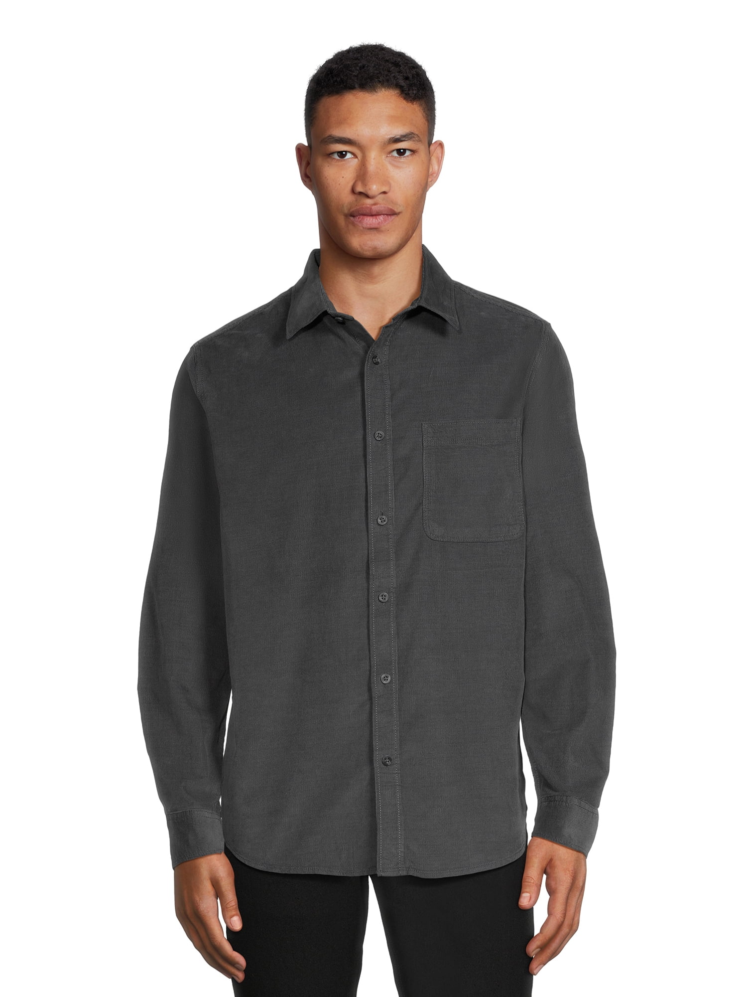 George Men's Corduroy Shirt with Long Sleeves, Sizes S-3XL
