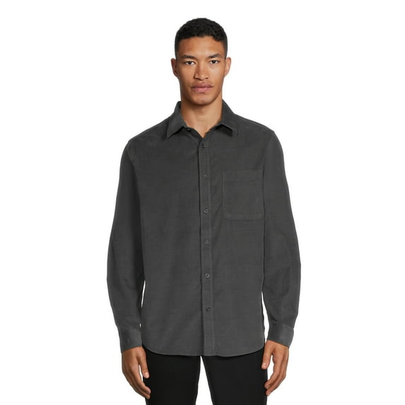 George Men's Corduroy Shirt with Long Sleeves, Sizes S-3XL