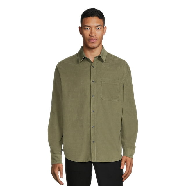 George Men's Corduroy Shirt with Long Sleeves, Sizes S-3XL - Walmart.com