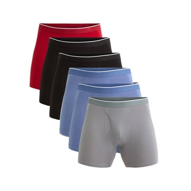 George Men's Cotton Blend Stretch Boxer Briefs, 6-Pack, Sizes S-2XL