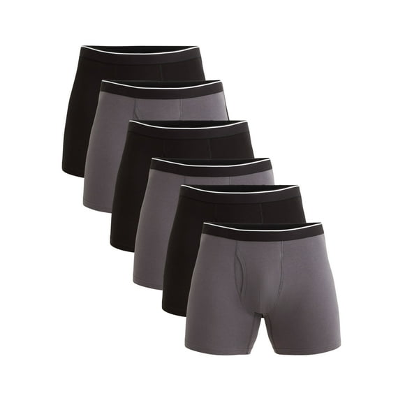 George Men's Cotton Blend Stretch Boxer Briefs, 6-Pack, Sizes S-2XL