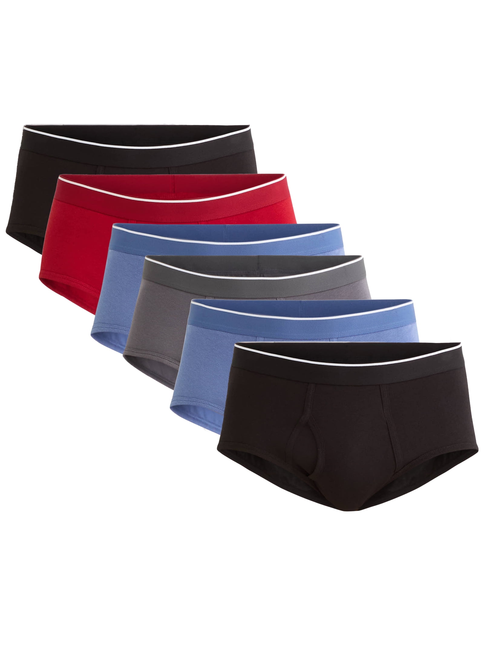 George Men's Cotton Blend Stretch Mid-Rise Brief, 6-Pack, Sizes S-2XL