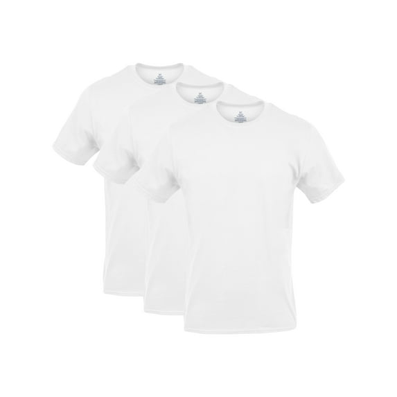 George Men's Cotton Stretch White Crewneck Tees, 3-Pack
