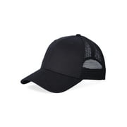 George Men's Cotton Twill Mesh Back Baseball Cap, Black/Black