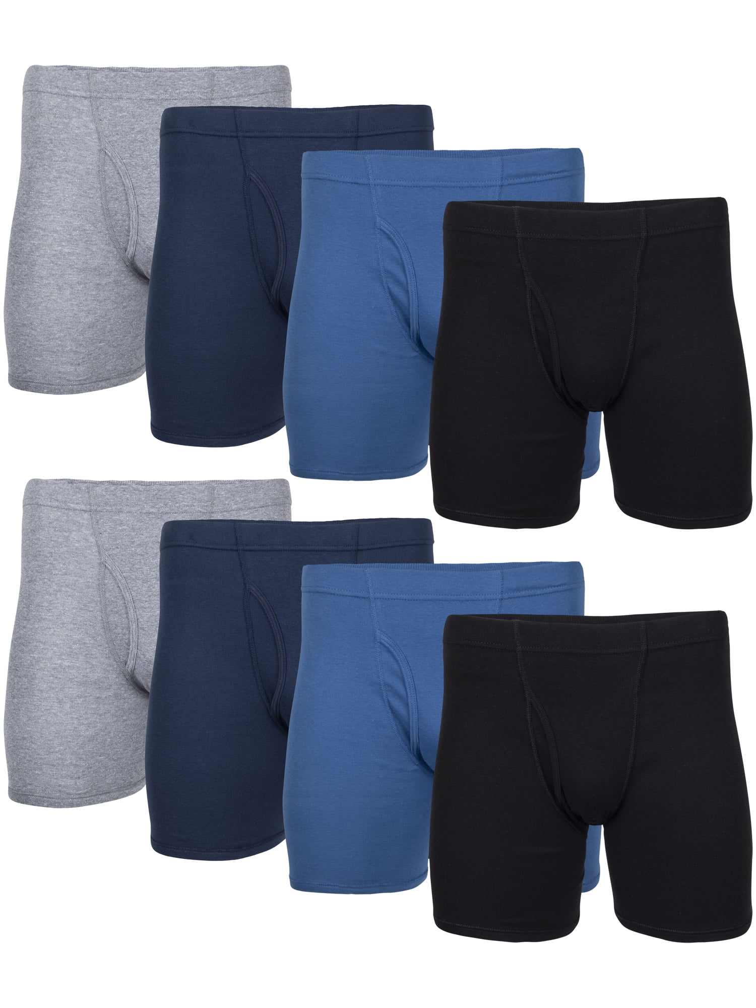 Men's Covered Waistband Regular Leg Boxer Briefs, 10Pack