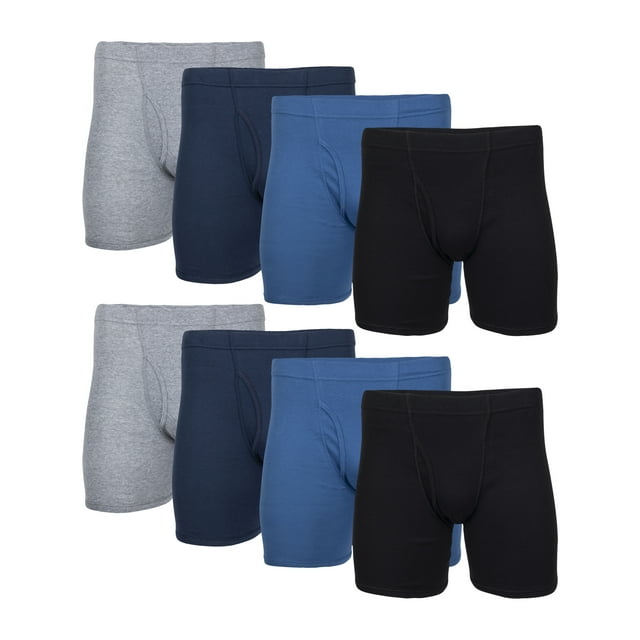 Men's Covered Waistband Regular Leg Boxer Briefs, 10Pack