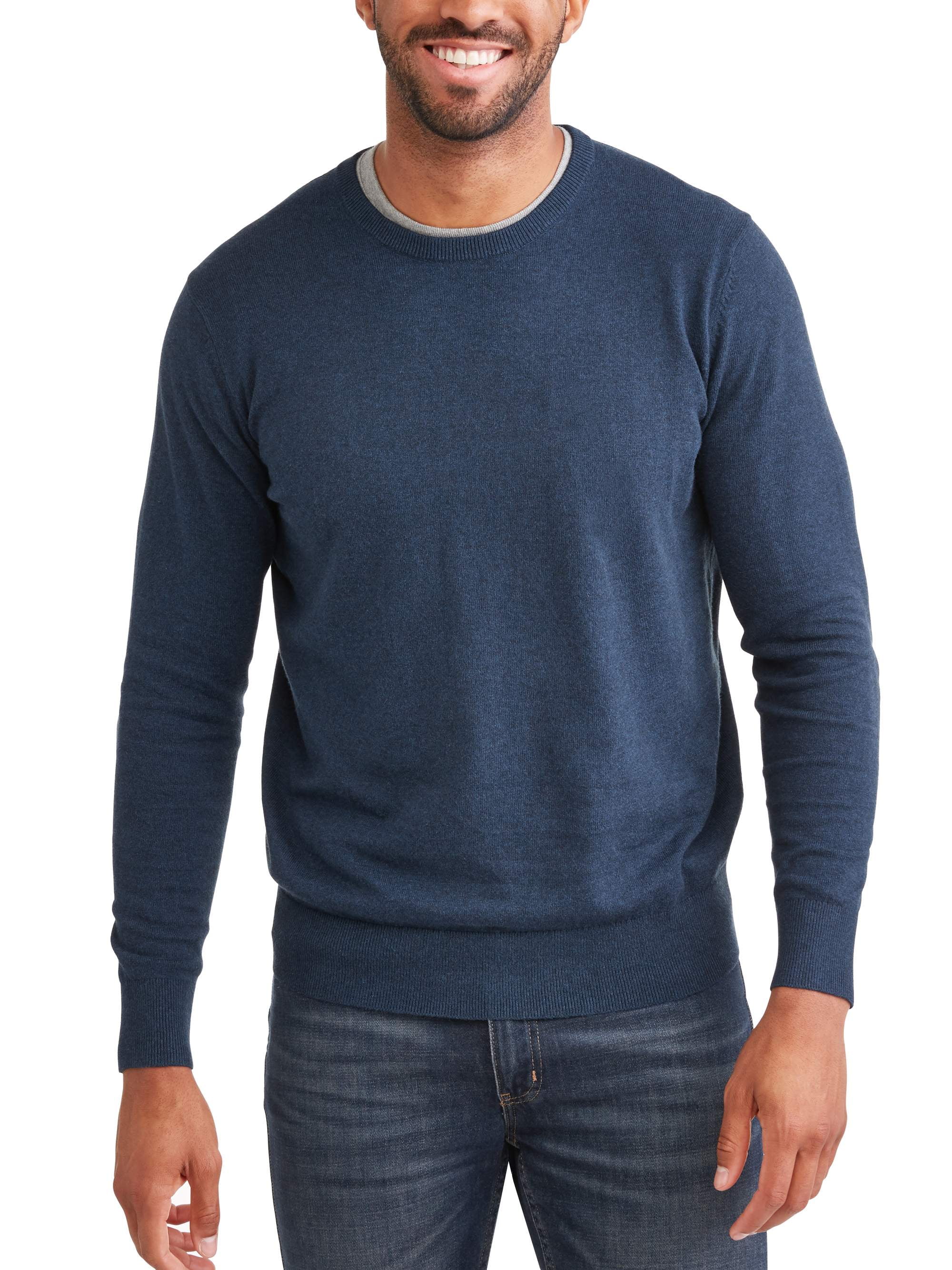 George Men's Crew Sweater, Up to Size 5XL