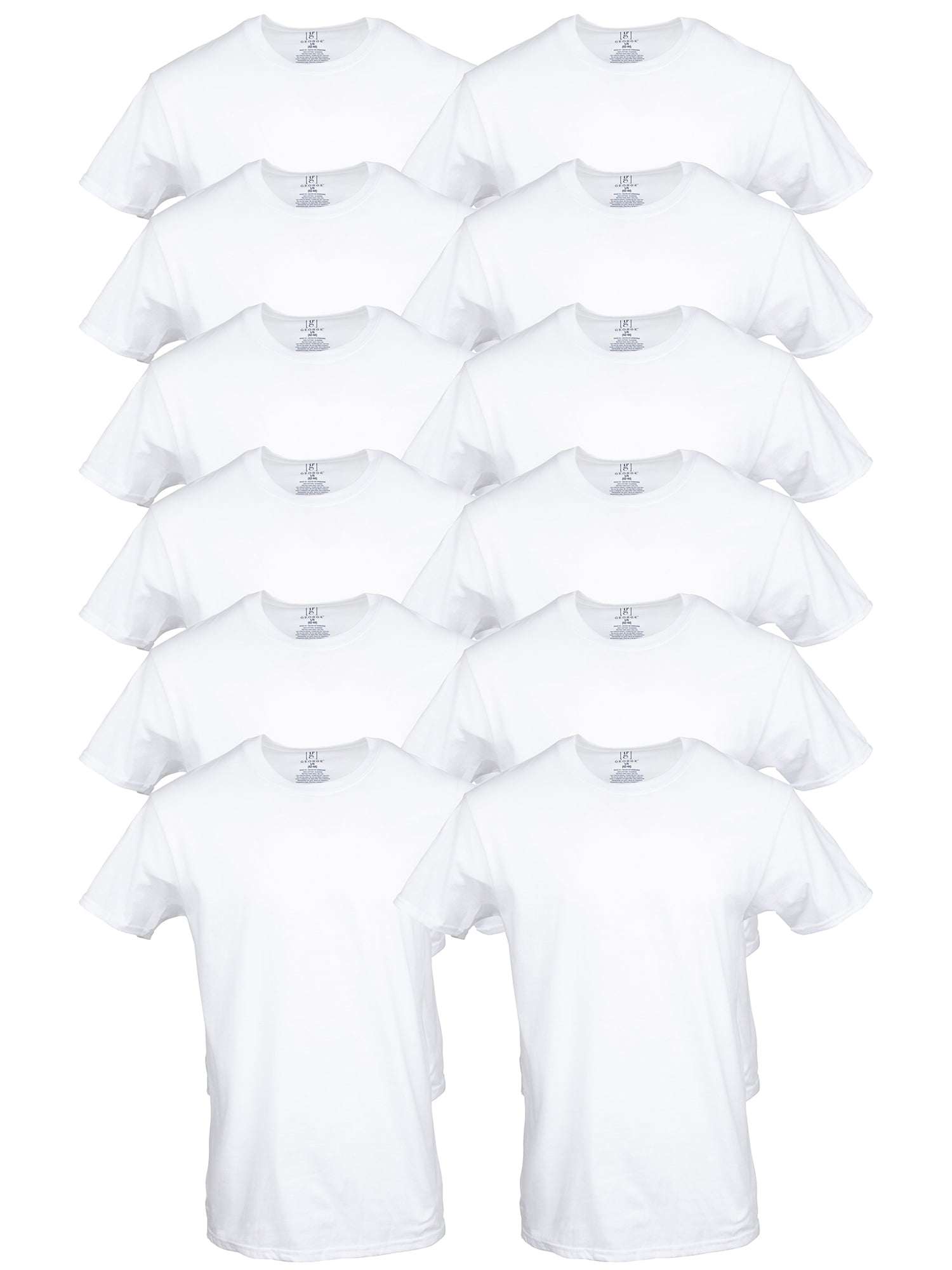 George Men's Crew T-Shirts, 12-Pack